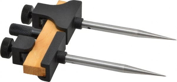 Starrett - 3 Inch Leg, Die Cast, Black Wrinkle Finish, Trammels - Includes (2) Heads, (2) Points, Pencil Socket - Exact Tooling
