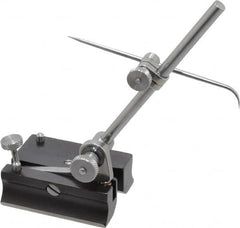 Starrett - 1 Spindle, 4 Inch Spindle Length, Surface Gage - 2 Inch Long x 1-1/2 Inch Wide Base, Hardened Steel - Exact Tooling