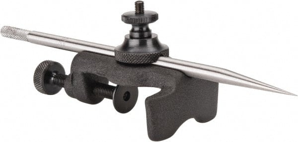 Starrett - 6 Inch Leg, Ground Steel, Baked Enamel Finish, Trammels - Includes (2) Small Points, (2) Trammel Heads - Exact Tooling