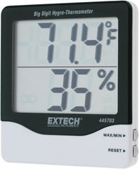 Extech - 14 to 140°F, 10 to 99% Humidity Range, Thermo-Hygrometer - 5% Relative Humidity Accuracy - Exact Tooling