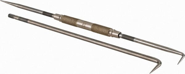 Starrett - 9" OAL Straight/Bent Scriber - Steel with Interchangeable Point - Exact Tooling