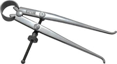 Starrett - 4 Inch Leg, Spring Joint, Steel, Polished, Inside Caliper - 4 Inch Max Measurement, 100mm Max Measurement, Flat Leg - Exact Tooling