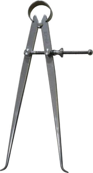 Starrett - 8 Inch Leg, Spring Joint, Steel, Polished, Inside Caliper - 8 Inch Max Measurement, 200mm Max Measurement, Flat Leg - Exact Tooling