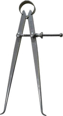 Starrett - 8 Inch Leg, Spring Joint, Steel, Polished, Inside Caliper - 8 Inch Max Measurement, 200mm Max Measurement, Flat Leg - Exact Tooling