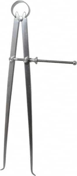 Starrett - 12 Inch Leg, Spring Joint, Steel, Polished, Inside Caliper - 12 Inch Max Measurement, 300mm Max Measurement, Flat Leg - Exact Tooling