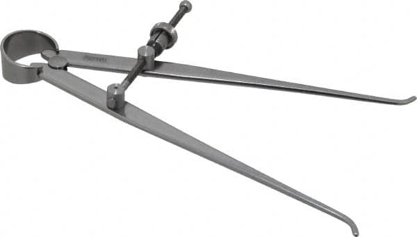 Starrett - 6 Inch Leg, Spring Joint, Steel, Polished, Inside Caliper - 6 Inch Max Measurement, 150mm Max Measurement, Flat Leg with Quick Nut Adjustment - Exact Tooling