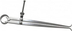 Starrett - 8 Inch Leg, Spring Joint, Steel, Polished, Inside Caliper - 8 Inch Max Measurement, 200mm Max Measurement, Flat Leg with Quick Nut Adjustment - Exact Tooling