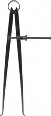 Starrett - 12 Inch Leg, Spring Joint, Steel, Polished, Inside Caliper - 12 Inch Max Measurement, 300mm Max Measurement, Flat Leg with Quick Nut Adjustment - Exact Tooling
