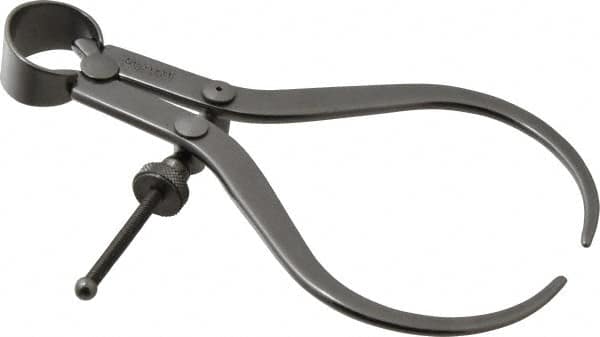 Starrett - 4 Inch Leg, Spring Joint, Steel, Polished, Outside Caliper - 4 Inch Max Measurement, 100mm Max Measurement, Flat Leg - Exact Tooling