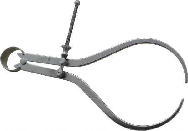 Starrett - 8 Inch Leg, Spring Joint, Steel, Polished, Outside Caliper - 8 Inch Max Measurement, 200mm Max Measurement, Flat Leg - Exact Tooling