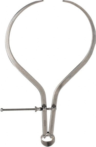 Starrett - 12 Inch Leg, Spring Joint, Steel, Polished, Outside Caliper - 12 Inch Max Measurement, 300mm Max Measurement, Flat Leg - Exact Tooling