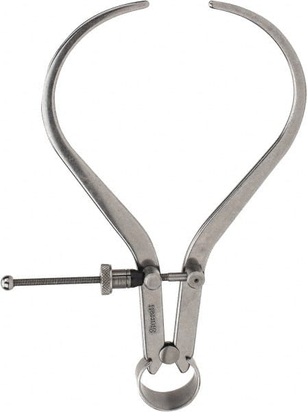 Starrett - 6 Inch Leg, Spring Joint, Steel, Polished, Outside Caliper - 6 Inch Max Measurement, 150mm Max Measurement, Flat Leg with Quick Nut Adjustment - Exact Tooling