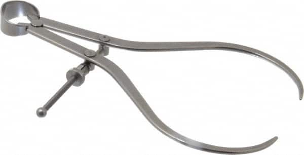 Starrett - 8 Inch Leg, Spring Joint, Steel, Polished, Outside Caliper - 8 Inch Max Measurement, 200mm Max Measurement, Flat Leg with Quick Nut Adjustment - Exact Tooling
