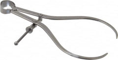 Starrett - 8 Inch Leg, Spring Joint, Steel, Polished, Outside Caliper - 8 Inch Max Measurement, 200mm Max Measurement, Flat Leg with Quick Nut Adjustment - Exact Tooling