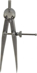 Starrett - 4 Inch Leg, Spring Joint, Steel, Polished, Divider - 4 Inch Max Measurement, 100mm Max Measurement, Flat Leg - Exact Tooling