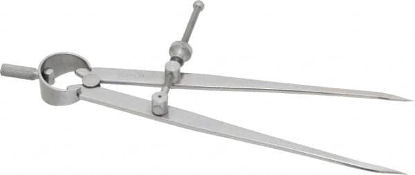 Starrett - 6 Inch Leg, Spring Joint, Steel, Polished, Divider - 6 Inch Max Measurement, 150mm Max Measurement, Flat Leg - Exact Tooling