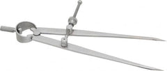 Starrett - 6 Inch Leg, Spring Joint, Steel, Polished, Divider - 6 Inch Max Measurement, 150mm Max Measurement, Flat Leg - Exact Tooling