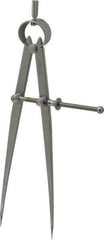 Starrett - 8 Inch Leg, Spring Joint, Steel, Polished, Divider - 8 Inch Max Measurement, 200mm Max Measurement, Flat Leg - Exact Tooling