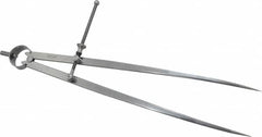 Starrett - 12 Inch Leg, Spring Joint, Steel, Polished, Divider - 12 Inch Max Measurement, 300mm Max Measurement, Flat Leg - Exact Tooling