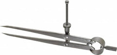 Starrett - 6 Inch Leg, Spring Joint, Steel, Polished, Divider - 6 Inch Max Measurement, 150mm Max Measurement, Flat Leg with Quick Nut Adjustment - Exact Tooling