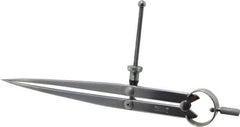 Starrett - 8 Inch Leg, Spring Joint, Steel, Polished, Divider - 8 Inch Max Measurement, 200mm Max Measurement, Flat Leg with Quick Nut Adjustment - Exact Tooling