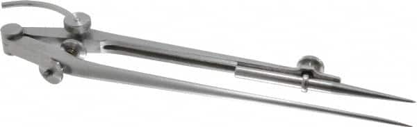 Starrett - 9 Inch Leg, Spring Joint, Steel, Polished, Divider - 12 Inch Max Measurement, 300mm Max Measurement, with Quick Nut Adjustment - Exact Tooling