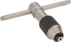 Starrett - 1/16 to 3/16" Tap Capacity, T Handle Tap Wrench - 2" Overall Length - Exact Tooling