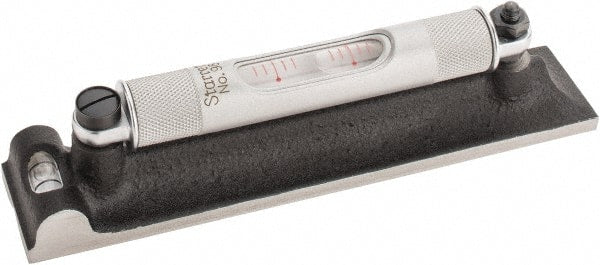 Starrett - 6" Long, 0.0050 & 0.0500" Graduation Sensitivity per 10", 2 Vials, Machinists' Level - Cast Iron, 1-3/32" Wide - Exact Tooling