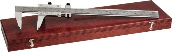 Starrett - 0 to 12" Steel Vernier Caliper - 0.0010" Graduation, 2-5/16" Jaw Depth, 0.0005" Accuracy - Exact Tooling