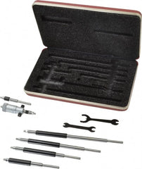 Starrett - 2 to 8", Satin Chrome Coated, Mechanical Inside Micrometer Set - 0.001" Graduation, Friction Thimble - Exact Tooling
