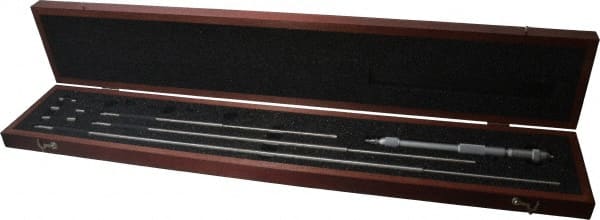 Starrett - 8 to 32", Satin Chrome Coated, Mechanical Inside Micrometer Set - 0.001" Graduation, Friction Thimble - Exact Tooling