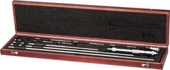 Starrett - 2 to 32", Satin Chrome Coated, Mechanical Inside Micrometer Set - 0.001" Graduation, Friction Thimble - Exact Tooling