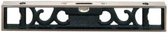 Starrett - 12" Long, 0.08" Graduation Sensitivity per 10", 3 Vials, Bench Level - Cast Iron - Exact Tooling