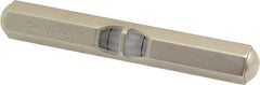 Starrett - 3-1/2 Inch Long, Horizontal, Tubular and Pocket Level - Satin Nickel-Plated, 1 Vial - Exact Tooling