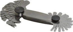 Starrett - 27 Leaf, 2-1/4 to 28 TPI Range, Steel Screw Pitch Gage - 60° Thread Angle - Exact Tooling