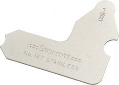 Starrett - 1/8 Inch Radius Gage - Satin Chrome Finish, Stainless Steel - Exact Tooling
