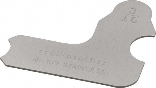 Starrett - 3/16 Inch Radius Gage - Satin Chrome Finish, Stainless Steel - Exact Tooling
