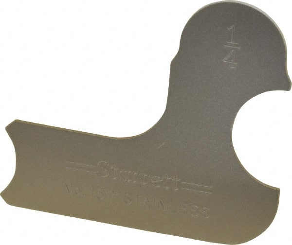 Starrett - 1/4 Inch Radius Gage - Satin Chrome Finish, Stainless Steel - Exact Tooling