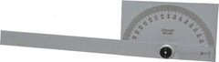 Starrett - 6 Inch Long Blade, 180° Max Measurement, 1° Dial Graduation, Rectangular Head Protractor - 0 to 180 Dial Range - Exact Tooling