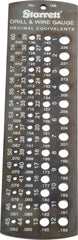 Starrett - 0.04 Inch to 0.228 Inch Hole Size Drill Gage - 5-1/2 Inch Long, 1-1/2 Inch Wide, 60 Holes - Exact Tooling