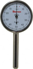 Starrett - 0.2" Range, 0-50-0 Dial Reading, 0.001" Graduation Dial Drop Indicator - 1-7/16" Dial - Exact Tooling