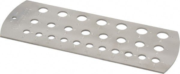 Starrett - 0.234 Inch to 0.413 Inch Hole Size Drill Gage - 6-1/4 Inch Long, 2-5/16 Inch Wide, 26 Holes - Exact Tooling