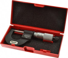 Starrett - 0 to 1" Range, 0.0001" Graduation, Mechanical Outside Micrometer - Ratchet Stop Thimble, Accurate to 0.00005", Digital Counter - Exact Tooling