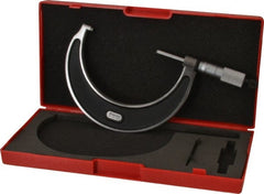 Starrett - 3 to 4" Range, 0.0001" Graduation, Mechanical Outside Micrometer - Ratchet Stop Thimble, Accurate to 0.0001" - Exact Tooling