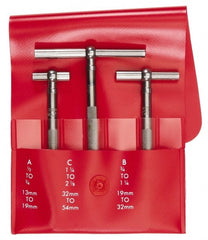 Starrett - 3 Piece, 1/2 to 2-1/8 Inch, Telescoping Gage Set - 2-3/8 Inch Long Handles, Includes Case - Exact Tooling