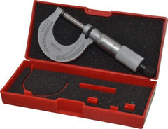 Starrett - 0 to 1" Range, 0.0001" Graduation, Mechanical Outside Micrometer - Ratchet Stop Thimble, Accurate to 0.00005" - Exact Tooling