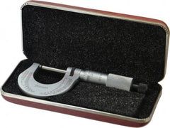 Starrett - 0 to 1" Range, 0.0001" Graduation, Mechanical Outside Micrometer - Ratchet Stop Thimble - Exact Tooling