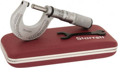 Starrett - 0 to 1" Range, 0.0001" Graduation, Mechanical Outside Micrometer - Friction Thimble - Exact Tooling