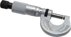 Starrett - 0 to 1/2" Range, 0.0001" Graduation, Mechanical Outside Micrometer - Ratchet Stop Thimble, Accurate to 0.00005" - Exact Tooling