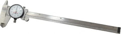 Starrett - 0" to 9" Range, 0.001" Graduation, 0.1" per Revolution, Dial Caliper - White Face, 1-1/2" Jaw Length, Accurate to 0.001" - Exact Tooling